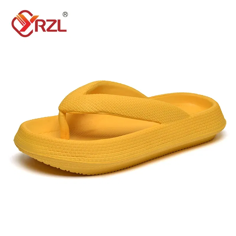 Color: Green, Shoe Size: 40 - YRZL Flip Flops Men Soft Sole Platform 2024 Summer Beach Non Slip Women Slippers Coulple Thick Sole Bathroom Slides Sandals