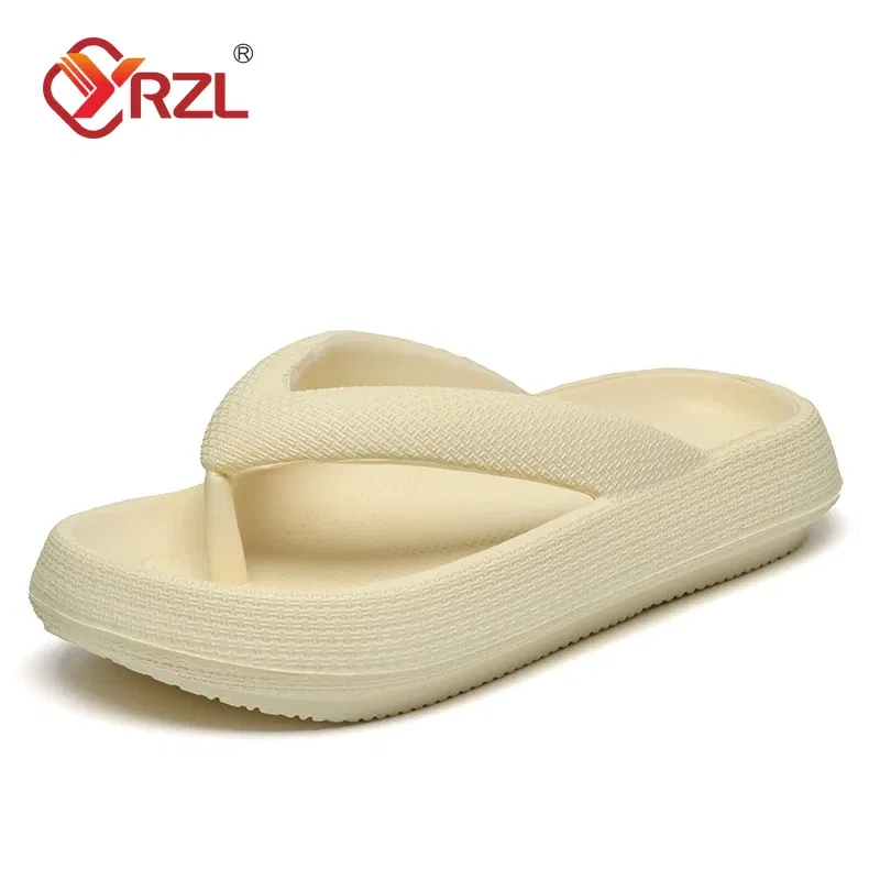 Color: Green, Shoe Size: 40 - YRZL Flip Flops Men Soft Sole Platform 2024 Summer Beach Non Slip Women Slippers Coulple Thick Sole Bathroom Slides Sandals