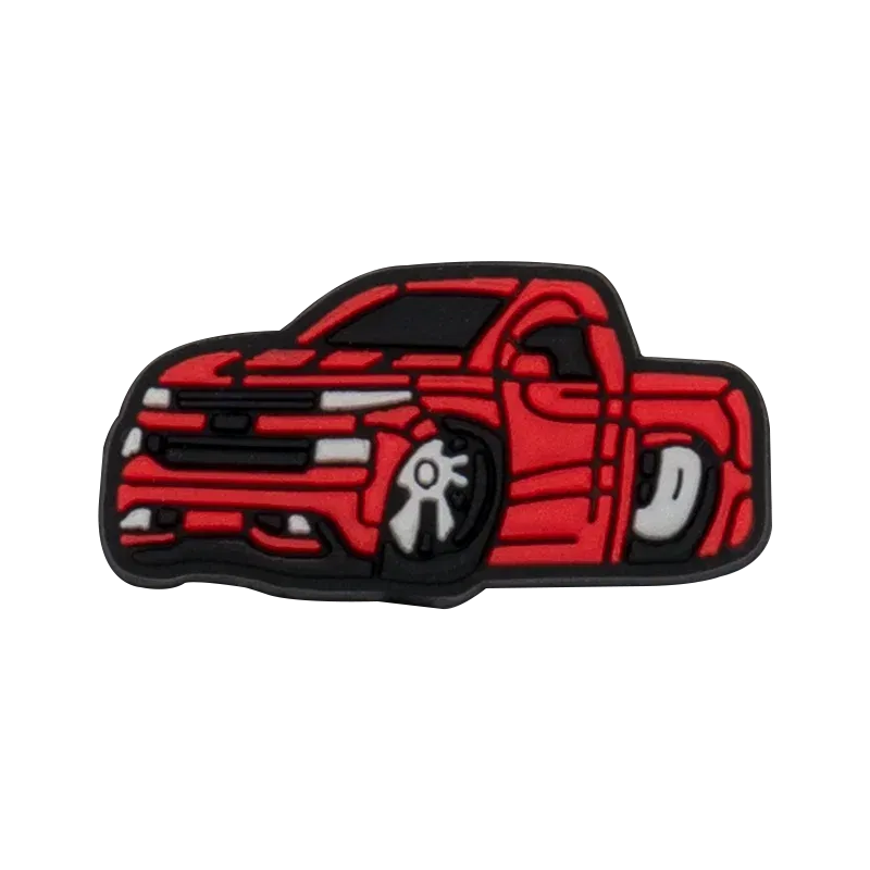Color: Watermelon red - 1pcs Clog Charms Cars Cool Roadster SUV PVC Clips Accessories Mini Classic Car Shoe Charms Turbine Clog Pin Kids Gift