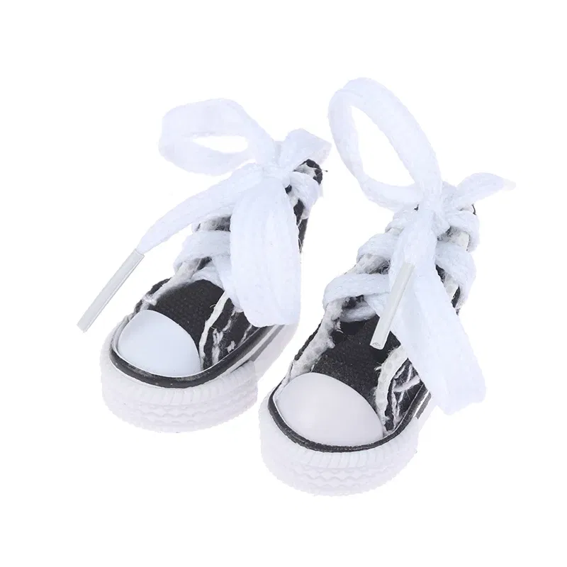 Color: Orange - 3.5cm Mini Finger Shoes Canvas Toys Boots Cute 1/6 Doll Shoes Skateboard Shoe