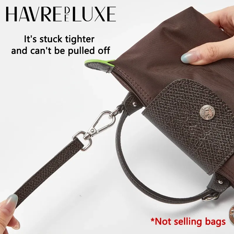 Color: Silver, Size: 3/8" - Cow Leather Replacement Crossbody Bag Strap Fit for Longchamp 2025 Mocha Moka mini shoulder strap without punching modification