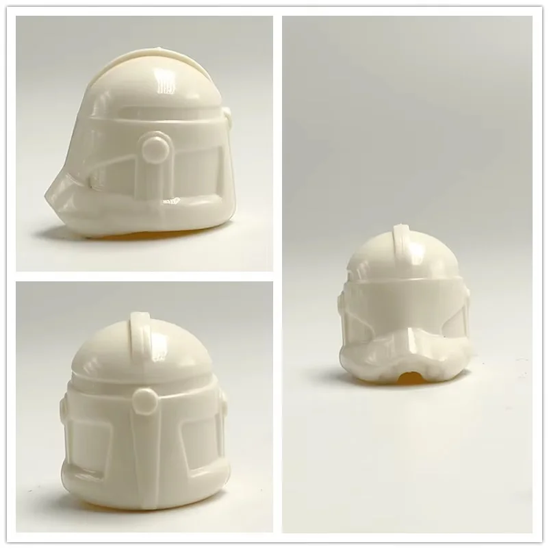 Color: WHITE - 1Pcs Star Wars Clone Trooper Helmet Building Block Mini Action Figure Toys