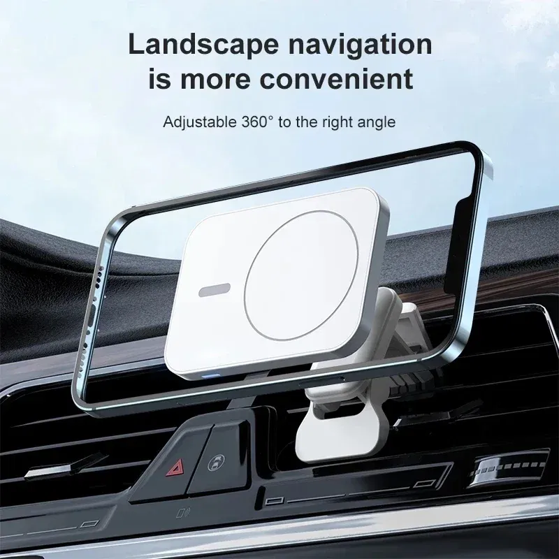 Color: Yellow - Magnetic Car Phone Holder 100W Wireless Chargers Car Air Vent Stand Phone Holder Fast Charging Station For iPhone 14 13 Pro Max