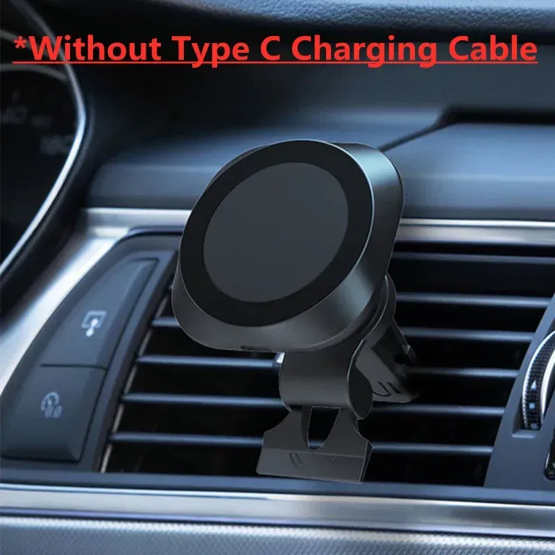 Color: Yellow - Magnetic Car Phone Holder 100W Wireless Chargers Car Air Vent Stand Phone Holder Fast Charging Station For iPhone 14 13 Pro Max
