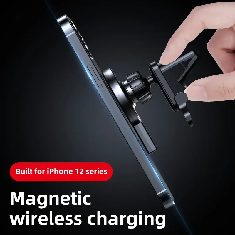 Color: Yellow - Magnetic Car Phone Holder 100W Wireless Chargers Car Air Vent Stand Phone Holder Fast Charging Station For iPhone 14 13 Pro Max