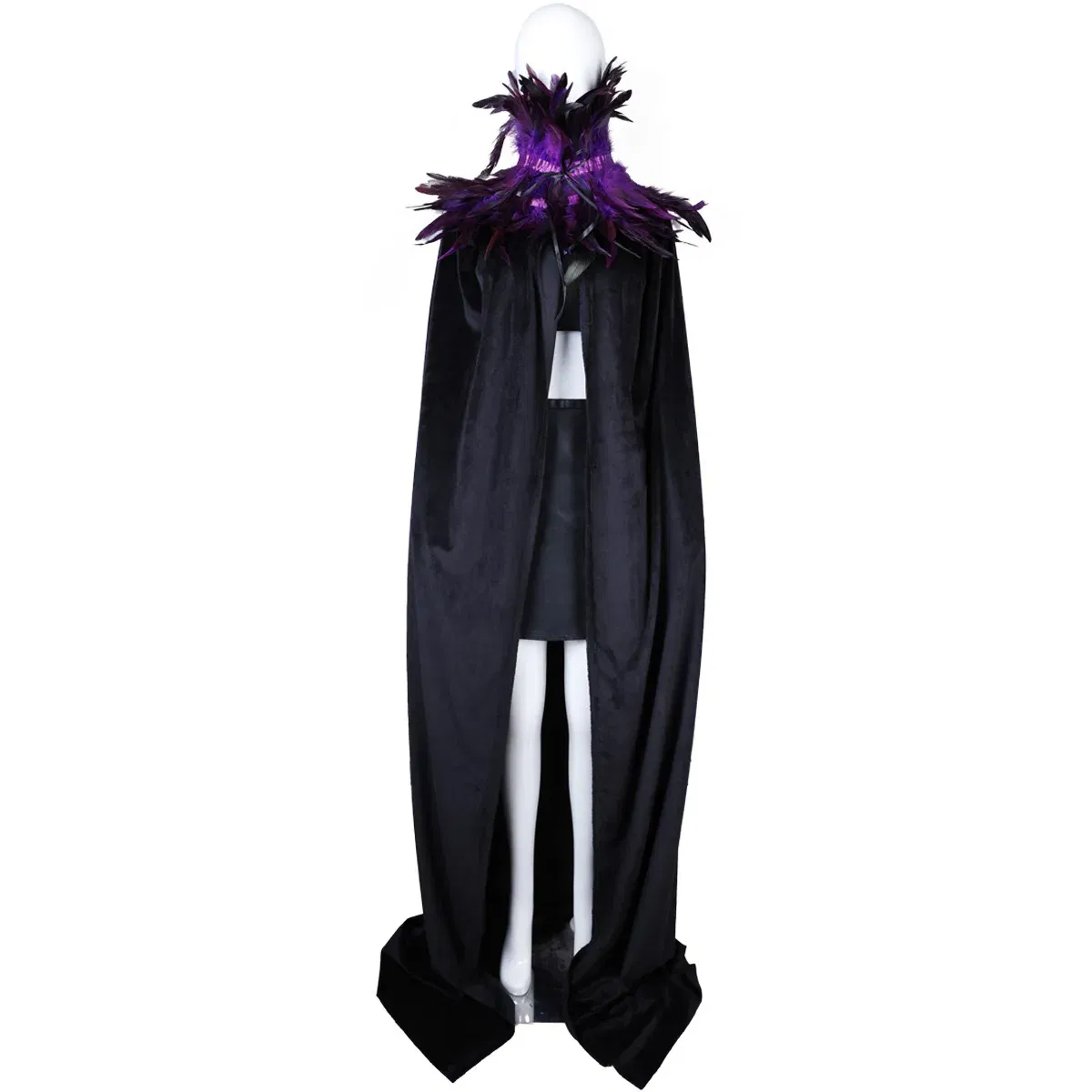 Color: PURPLE - Feather Shawl With Elegant Gothic Style Cloak With Soft Feathers Perfect For Halloween Or Cosplay