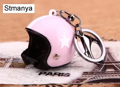 Color: Pink - New Motorcycle Helmets Key chain Women men Cute Safety Helmet Car Keychain Bags Hot Key Ring gift Jewelry wholesale 17022