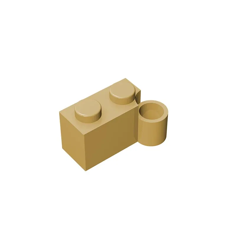 Color: Dark Khaki - Gobricks GDS-809 HINGE 1X2 LOWER PART compatible with lego 3831 children's DIY Educational Building Blocks Technical