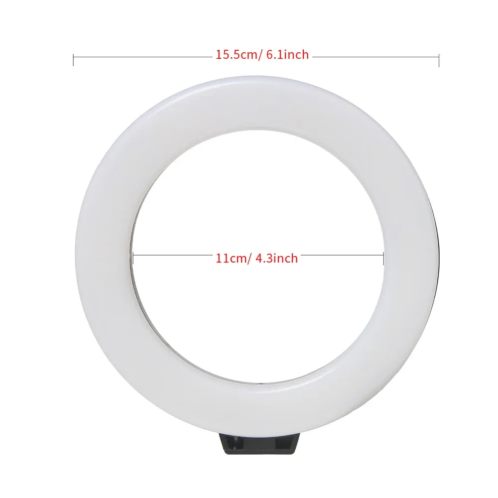 Color: Navy Blue, Ships From: CHINA - 6inch Mini LED Desktop Video Ring Light Selfie Lamp With Tripod Stand USB Plug Table Lamp For Make TikTok Youtube Makeup Video