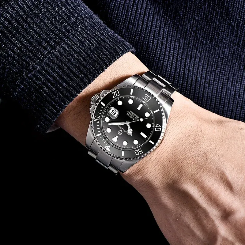Color: black - PAGANI DESIGN Men Mechanical Wristwatch Luxury Ceramic Bezel Automatic Watch Sapphire Glass Watch for Men