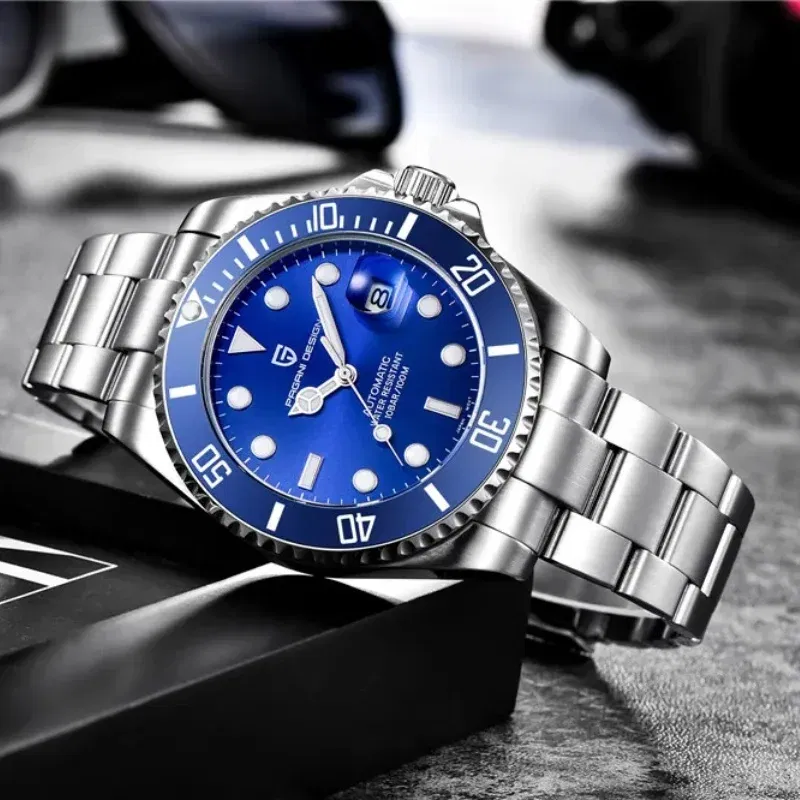 Color: black - PAGANI DESIGN Men Mechanical Wristwatch Luxury Ceramic Bezel Automatic Watch Sapphire Glass Watch for Men