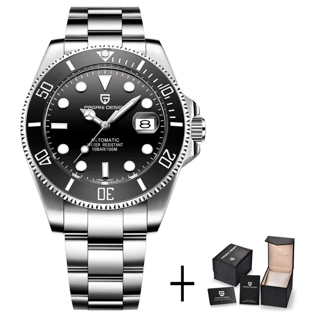 Color: black - PAGANI DESIGN Men Mechanical Wristwatch Luxury Ceramic Bezel Automatic Watch Sapphire Glass Watch for Men