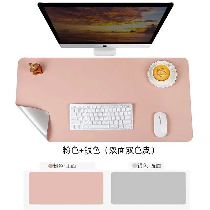 Color: green - Large Mouse Pad Extra Big Non-Slip Desk Pad Waterproof PU Leather Desk Table Protector Gaming Mouse Mat for Game Office Work