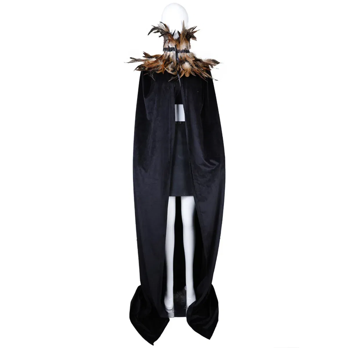 Color: Yellow - Feather Shawl With Elegant Gothic Style Cloak With Soft Feathers Perfect For Halloween Or Cosplay