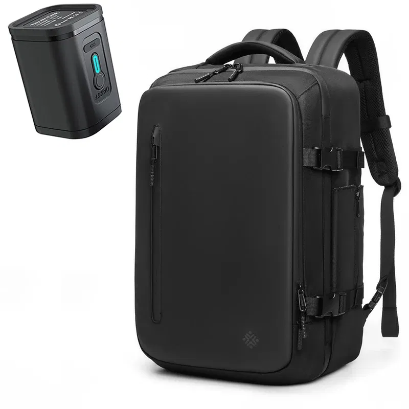 Color: black - Travel Men vacuum compression Backpack Business 16 inch Laptop Backpack waterproof school outdoor Hiking backpack For Pumps