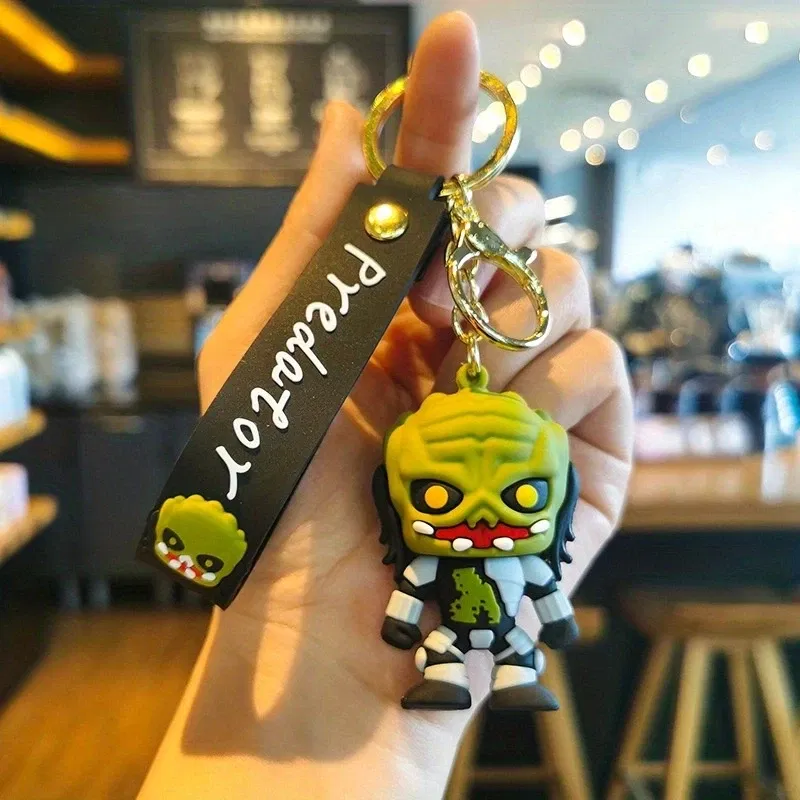 Color: Ivory, Ships From: CHINA - Cartoon Wednesday Addams Silicone Keychain Pendant Car Backpack Bag Keyring 3D Doll Unisex Women Men Gifts Key Chain
