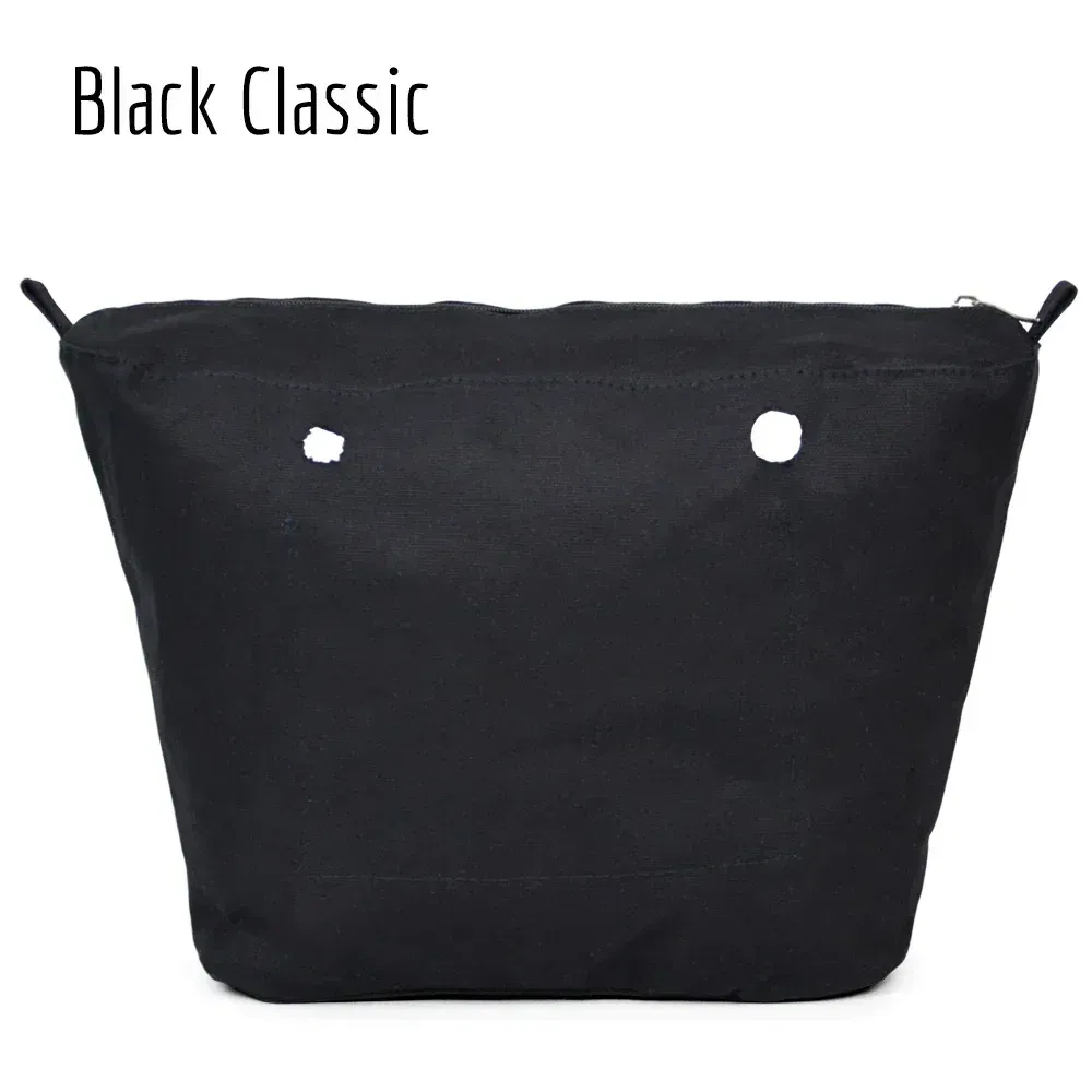 Color: black - TANQU New Inner Lining Zipper Pocket for Classic Obag Insert with Inner Waterproof Coating for O Bag