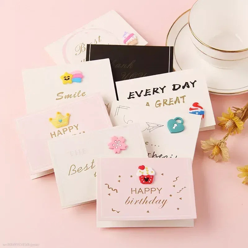Color: light green - Holiday greeting card Valentine's Day Qixi flower baking birthday thank you message greeting card Invitations Party Supplies