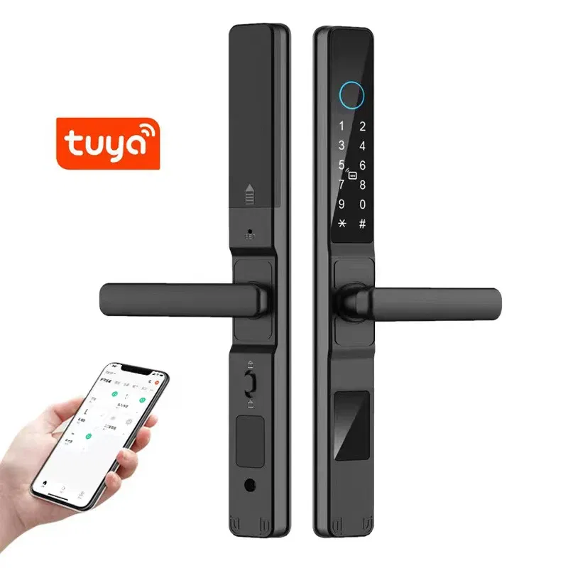 Color: Silver Pink, Ships From: CHINA - Tuya Smartlife WiFi Remote Control Waterproof Smart Lock Sliding Aluminum Door Digital Password Card Fingerprint Electronic Lock