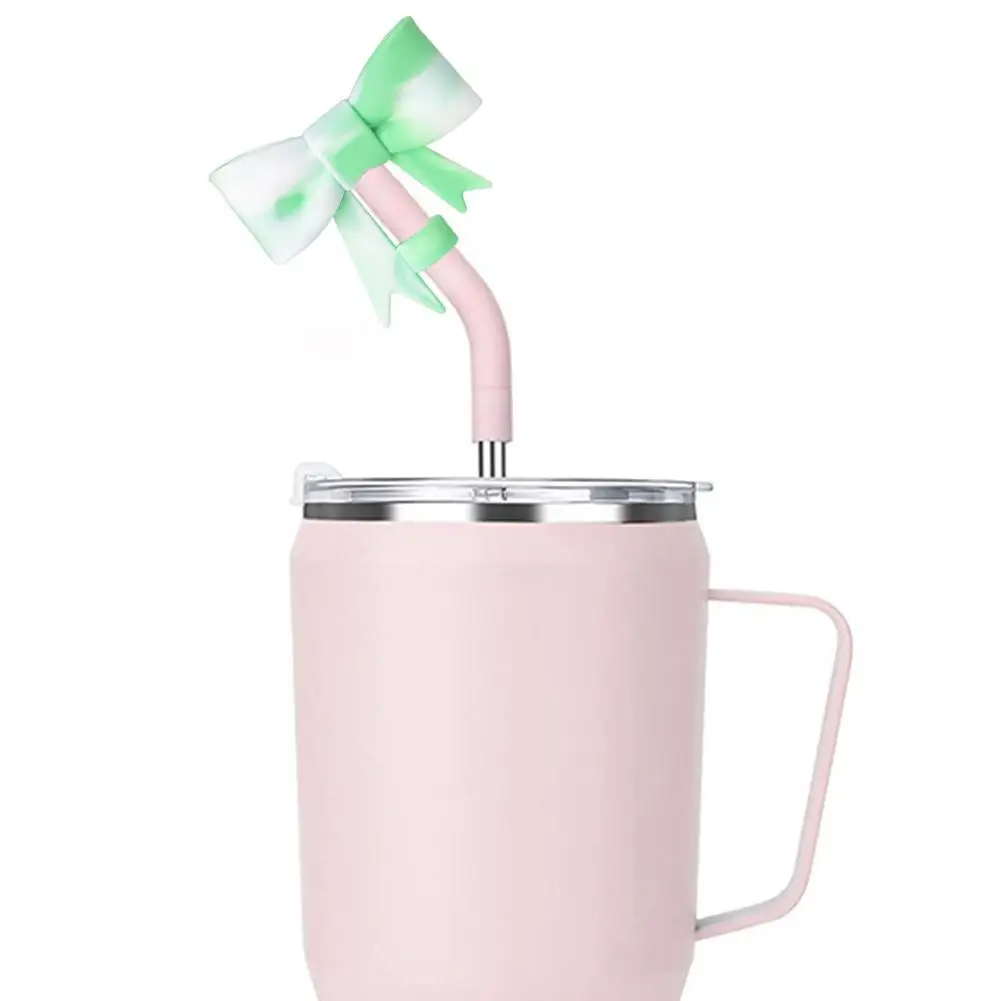 Color: PEACOCK BLUE, Ships From: CN - Bow Straw Cap Covers Toppers Silicone Accessories For Stanley Cups 30&40 Oz Tumbler And With 1pc Protective Boot ?»?
