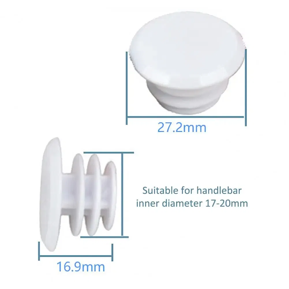 Color: WHITE - 2Pcs Mountain Bicycle Cycling Rubber Handlebar 17-22mm End Stopper Plugs Caps  End Stopper Plugs Caps