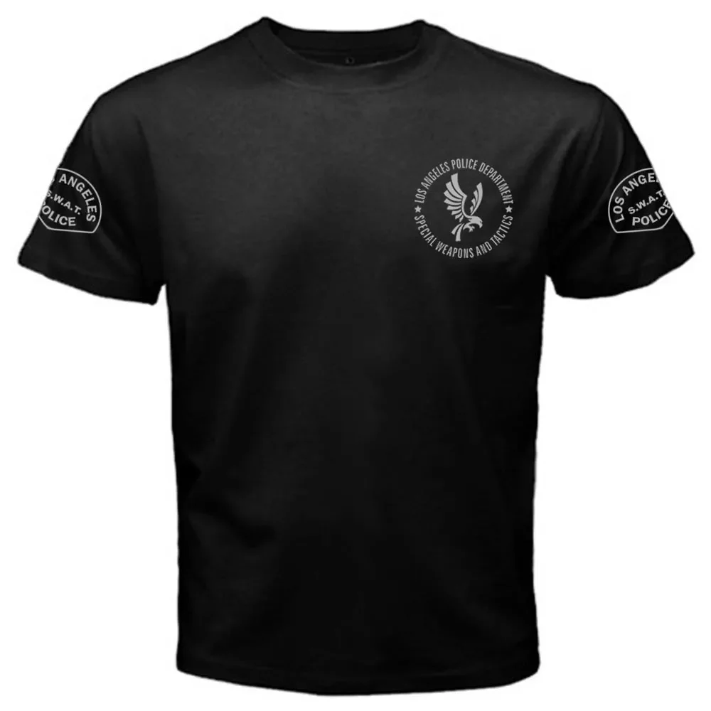 Color: GRAY, Size: L - New Lapd Swat Tv Series S.W.A.T. Inspired T Shirt Los Angeles Dep Tee T-Shirt