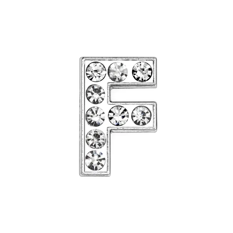 Color: Blue - Rhinestone Slide Letter Charms For Jewelry Making Women Bracelet 8mm Alphabet A-Z Pet Collar Necklace DIY Accessories Gift