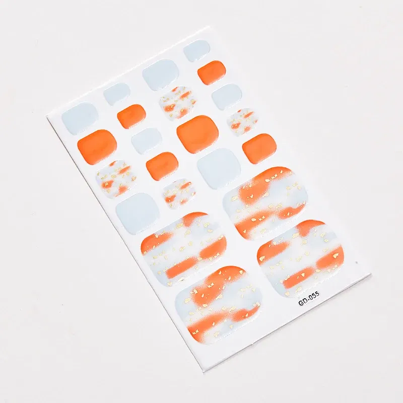 Color: Watermelon red - 22 Tips/Sheet Valentines Loveliness Full Cover Nail Stickers Fashion Nail Stickers Nail Sticker Set Designed Nail Tape Shiny