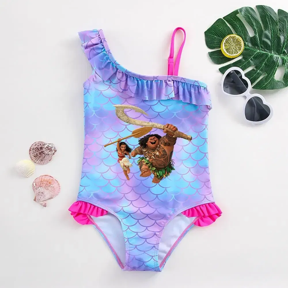 Color: Brown, Kid Size: 18M - Moana Baby Girl Mermaid Fish Scale Print Swimsuit One-Piece Swimwear Toddler Bathing Suit Beach Outfit