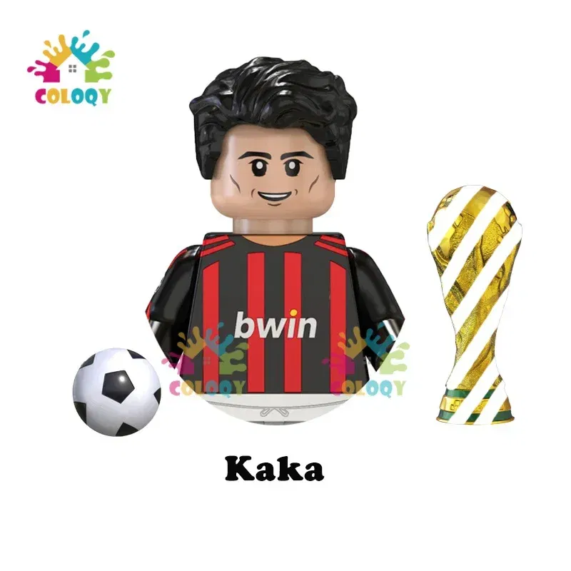 Color: Trans-red, Ships From: CHINA - Kids Toys World Famous Football Stars Building Blocks Sport Player Mini Action Figures Golden Cup Toys For Boys Christmas Gifts