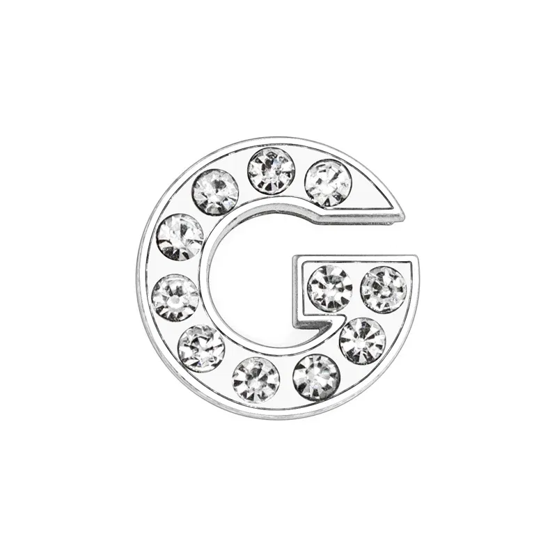 Color: Yellow - Rhinestone Slide Letter Charms For Jewelry Making Women Bracelet 8mm Alphabet A-Z Pet Collar Necklace DIY Accessories Gift