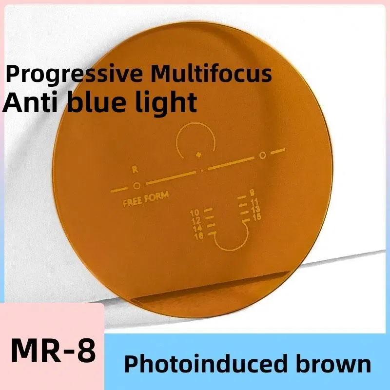 Lenses Color: GRAY, Lens Index: 1.67 - FIRADA MR-8 HMC Anti-scratch Frameless Aspheric Photochromic Anti Blue Light Progressive Multi-focus Optical Prescription Lens