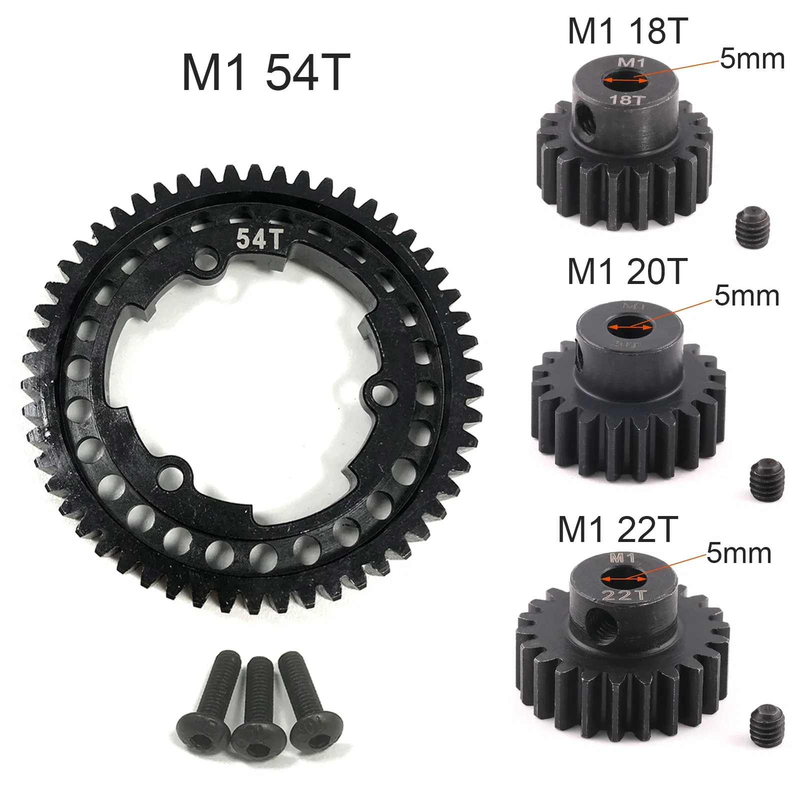 Color: Blue - M1 46T 50T 52T 54T HardenedSteel Motor gear for 1/5 Traxxas X-Maxx 1/7 X0-1 1/10 Maxx 1/10 E-REVO 2.0 VXL RC Model Upgrade Parts