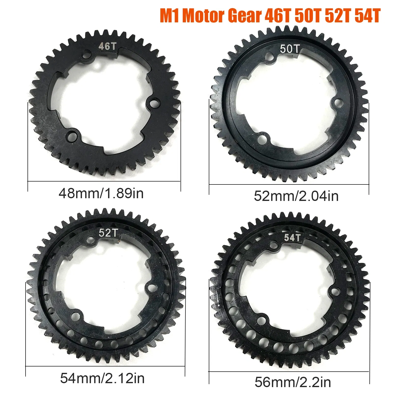 Color: Blue - M1 46T 50T 52T 54T HardenedSteel Motor gear for 1/5 Traxxas X-Maxx 1/7 X0-1 1/10 Maxx 1/10 E-REVO 2.0 VXL RC Model Upgrade Parts
