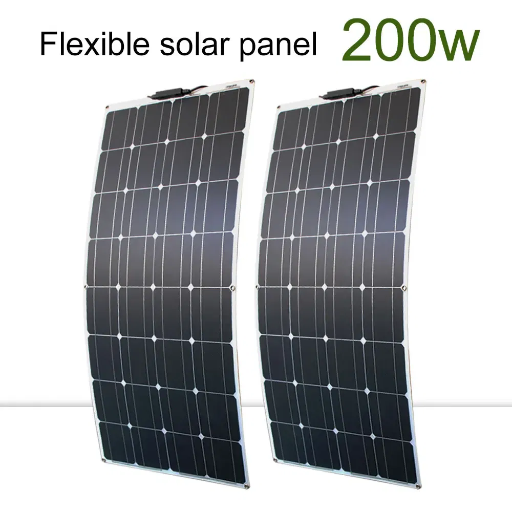 Color: 透明?‰?, Ships From: CHINA - New Solar panel kit and 300w 200w 100w flexible solar panels 12v 24v high efficiency battery charger module