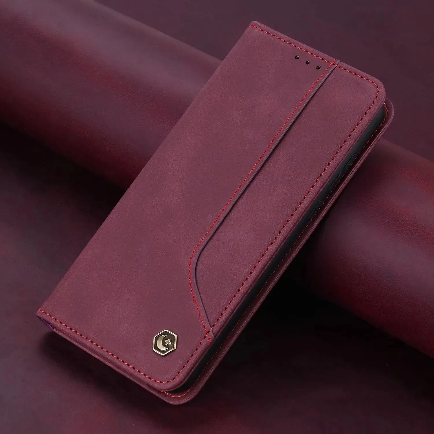 Color: Red, Material: Artificial Leather - Flip Leather Case For Xiaomi Mi 13 12T 11T 10T 11 12 Lite Pro 5G Poco F5 X5 Pro M6 M5S M4 F4 F3 X3 X4 GT Magnet Wallet Cover