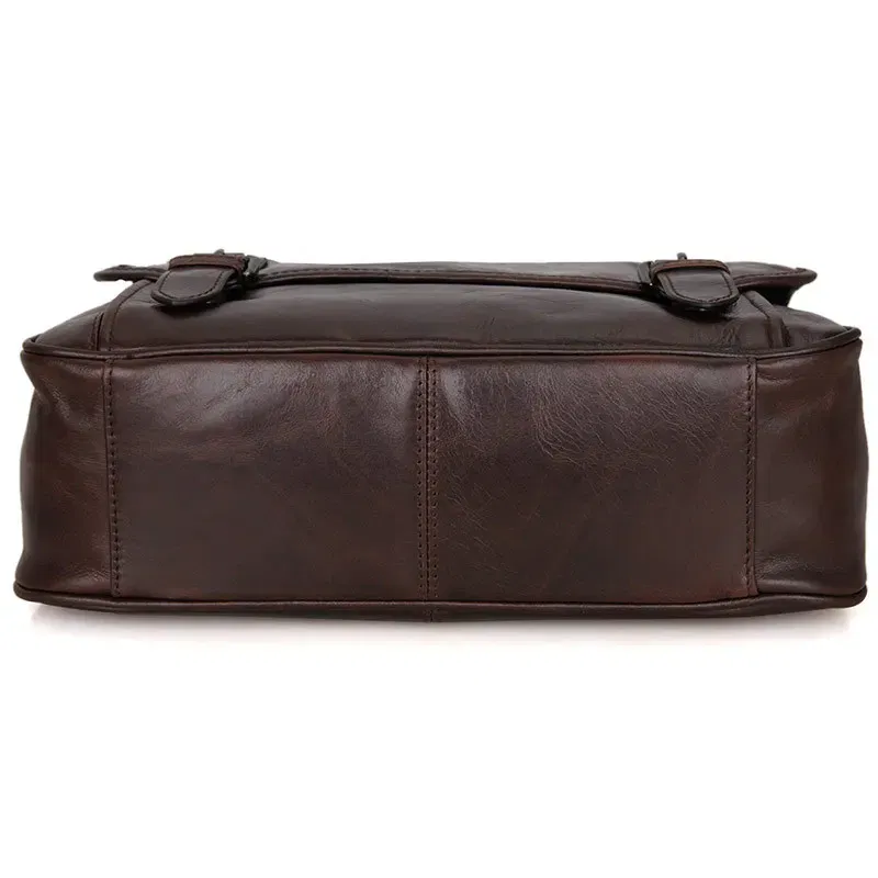 Color: Brown - Fashion Genuine Leather Shoulder Bag Men leather Messenger Bag men Crossbody bag Sling male Leisure Bag Casual Coffee New M184