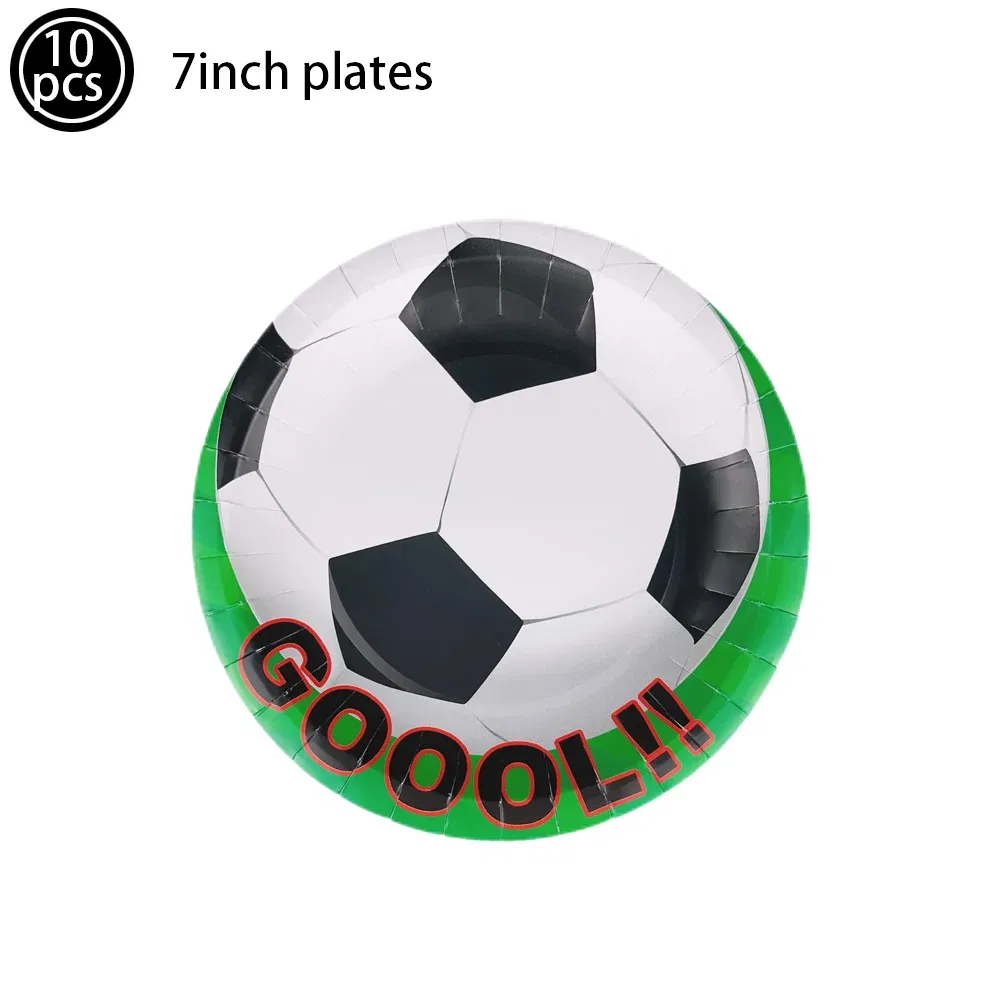 Color: light green, Capacity: 480ml - Soccer Party Disposable Tableware Paper Plates Cups Napkins Football Party Supplies Soccer Birthday Party Decoration