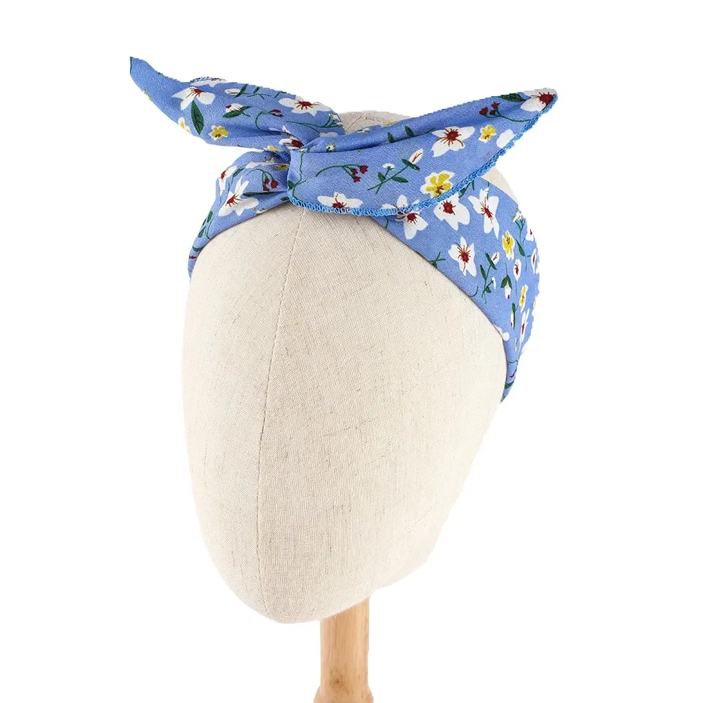 Color: black, Ships From: CN - Bunny Ears With Iron Wire Headband Printed Fabric Women Girls Scrunchies Hairband Hair Band Holder Accessories Headdress