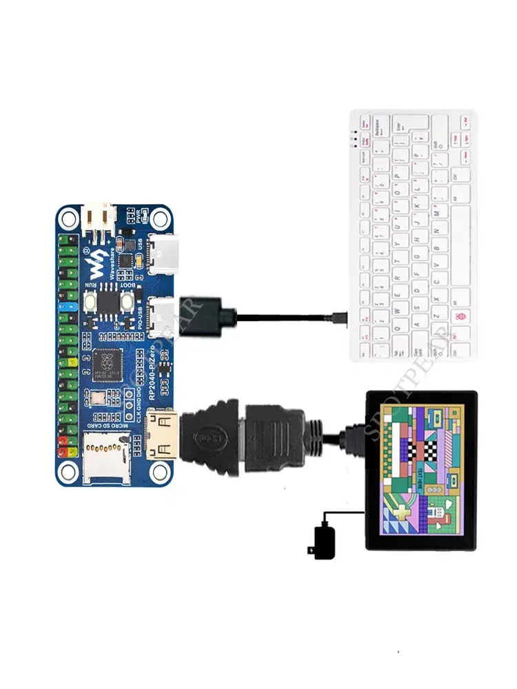Color: WHITE - Waveshare RP2350-PiZero RP2040-PiZero Raspberry Pi Pico 2 RP2350B RP2350-PiZero Development Board PSRAM DVI For HDMI