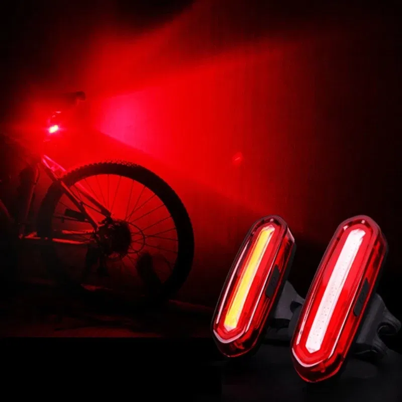 Color: PURPLE - Cycling Tail Light Outdoor Highlight USB Charging Mountain Led Warning Bike Lights Tail Lamp Rear Light Bicycle Accessories