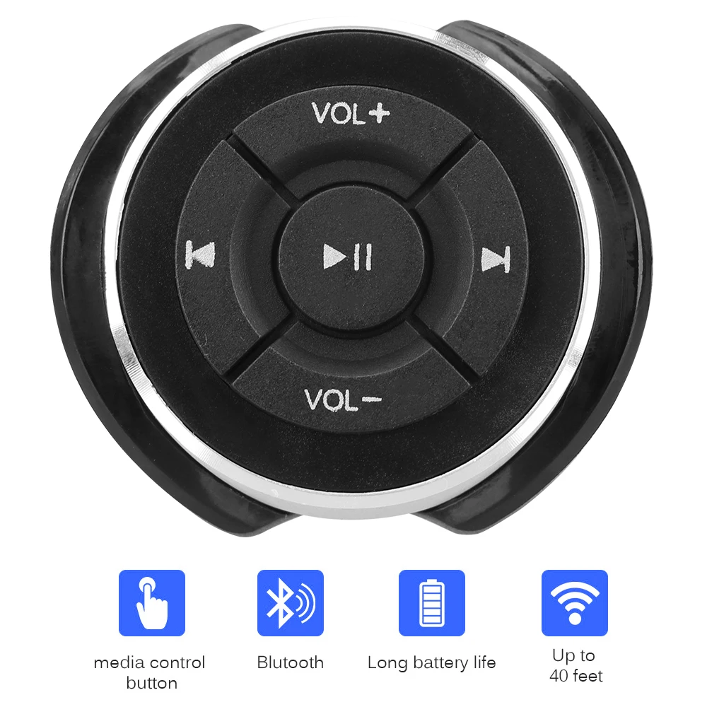 Car Steering Wheel Buttons Bluetooth Switch Wireless Remote Control For IOS Android Phone Tablet Radio FM Player Audio Volume