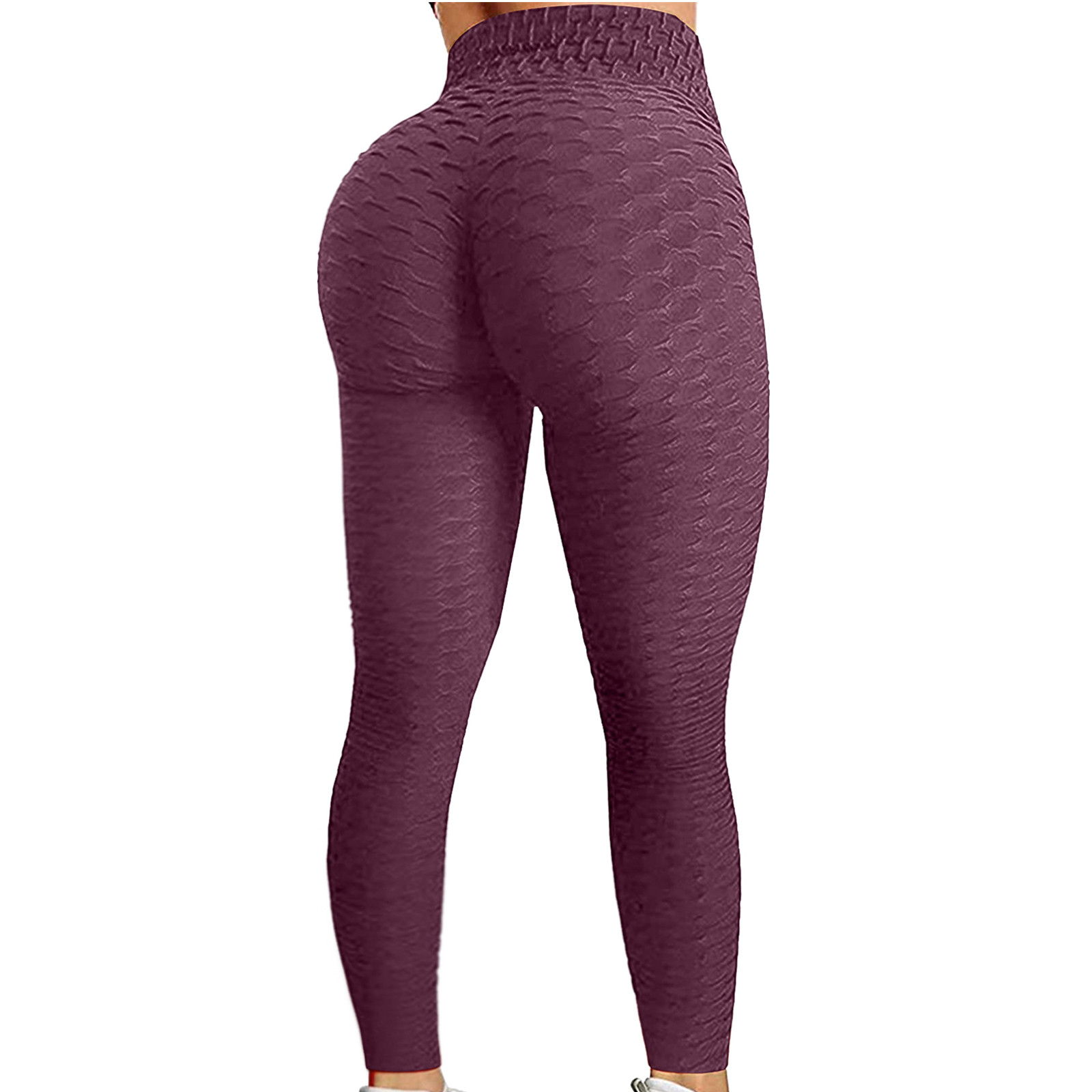 Color: Burgundy, Size: XXXL - Women's Bubble Hip Lifting ExerciseYoga Pants Women Fitness Running High Waist Gym Fitness Sports Flared Pant Dance Trouers
