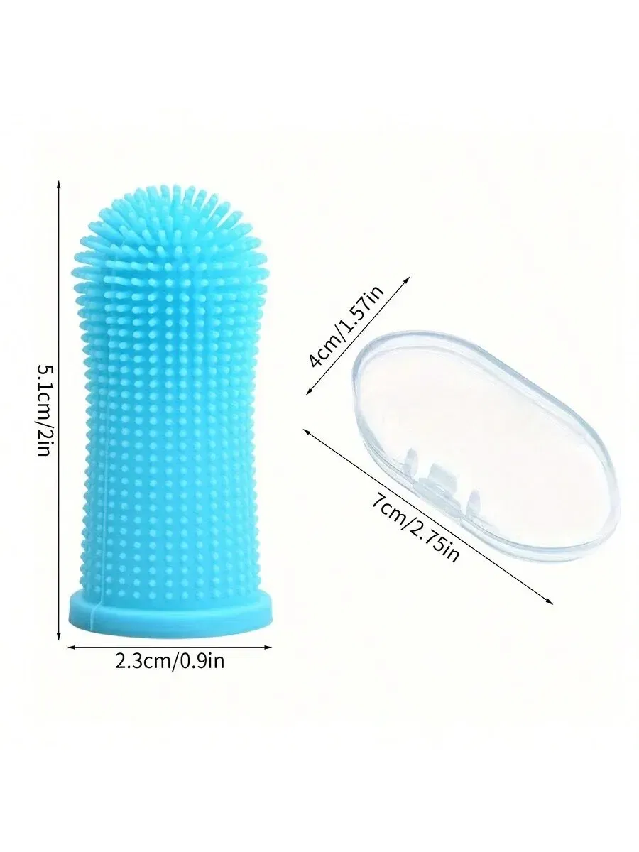 Color: Pink - Pet Finger Toothbrush Cleaning Products for Cats and DogsOral Cleaning ToothbrushesSilicone Bristles