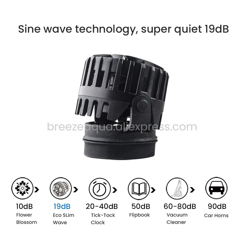 Color: Light Grey, Power: 6W - ZKSJ Eco Slim 6000/10000/15000/20000/25000 DC Mini Saltwater Fish Tank Aquarium Wavemaker Pump with Controller