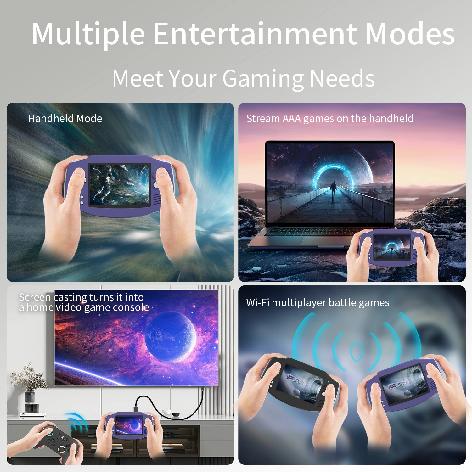 Color: Gold - ANBERNIC RG34XX Retro Handheld Game Console 3.4” IPS Linux 64-bit 3500mAh Video Gaming Player Supports Streaming WIFI Bluetooth
