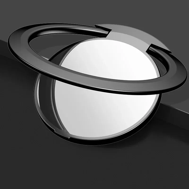 Color: black - Phone Ring Holder Universal Luxury Metal 360 Degree Rotation Magnetic Finger Ring Phone Holder For IPhone Samsung Xiaomi HUAWEI