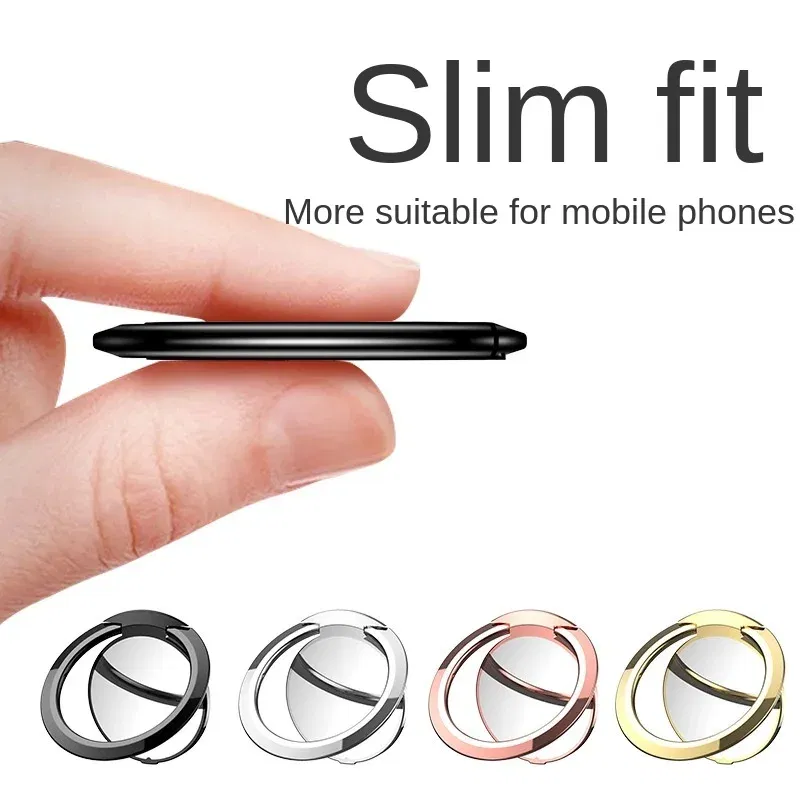 Color: black - Phone Ring Holder Universal Luxury Metal 360 Degree Rotation Magnetic Finger Ring Phone Holder For IPhone Samsung Xiaomi HUAWEI