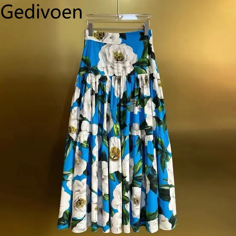 Color: Ivory, Size: XL, Ships From: CN - Gedivoen New Style Casual Women's Suit Sweetheart Neck Spaghetti Strap Backless Top+Fashion Half skirt Cotton Print 2-piece set