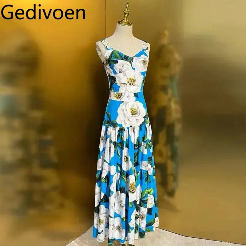 Color: Ivory, Size: XL, Ships From: CN - Gedivoen New Style Casual Women's Suit Sweetheart Neck Spaghetti Strap Backless Top+Fashion Half skirt Cotton Print 2-piece set